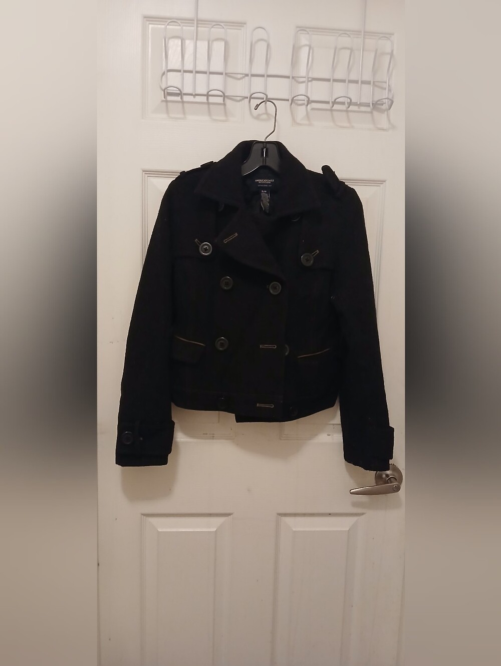 XS American Eagle Cropped Wool Double Breasted Coat